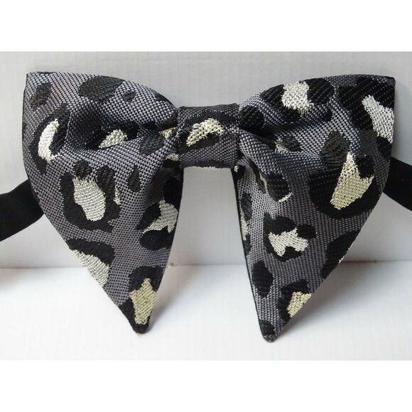 Other - NEW Handmade Leopard Vintage style Bow tie 70`s Grey,Black Metallic Wedding Prom